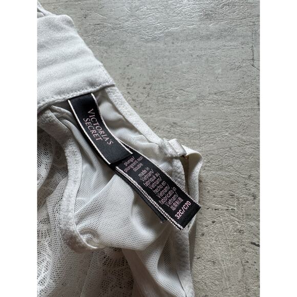 Victoria’s Secret Dream Angels Unlined Plunge 32C White Lace Bra Underwire - Picture 3 of 4